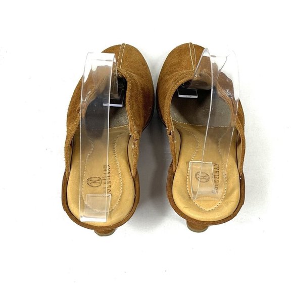 Cole Haan Shoes Womens 7.5 B Tan Amber Suede Devon Clog Mules‎ Heel Bohemian - Picture 7 of 13